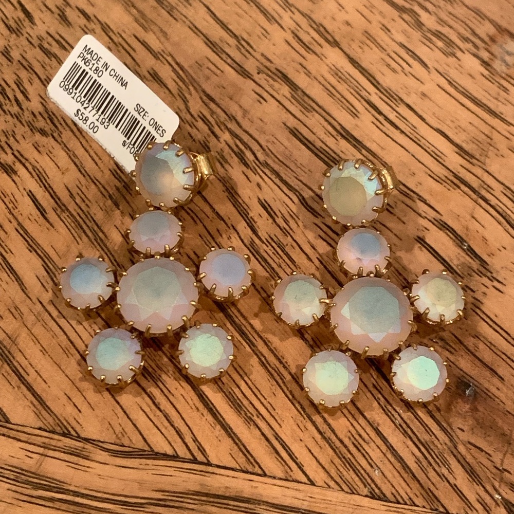 J Crew Matte Iridescent Flower Drop Earrings